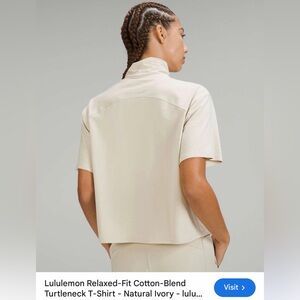 Lululemon relaxed fit cotton blend Turtleneck -natural